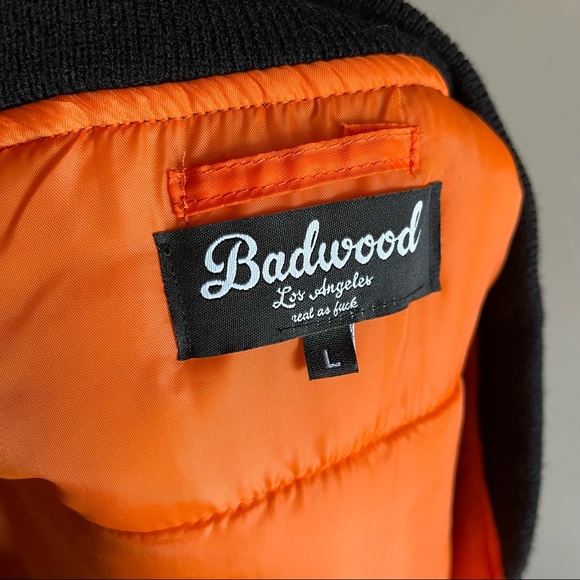 BADWOOD Bomber Jacket in Black • (Size L) - Picture 6 of 7